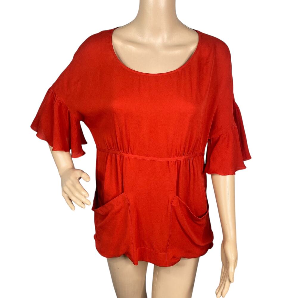 Stella McCartney 2007 Archival Silk Tunic IT 38 US 4 Bell Sleeve Draped Pockets